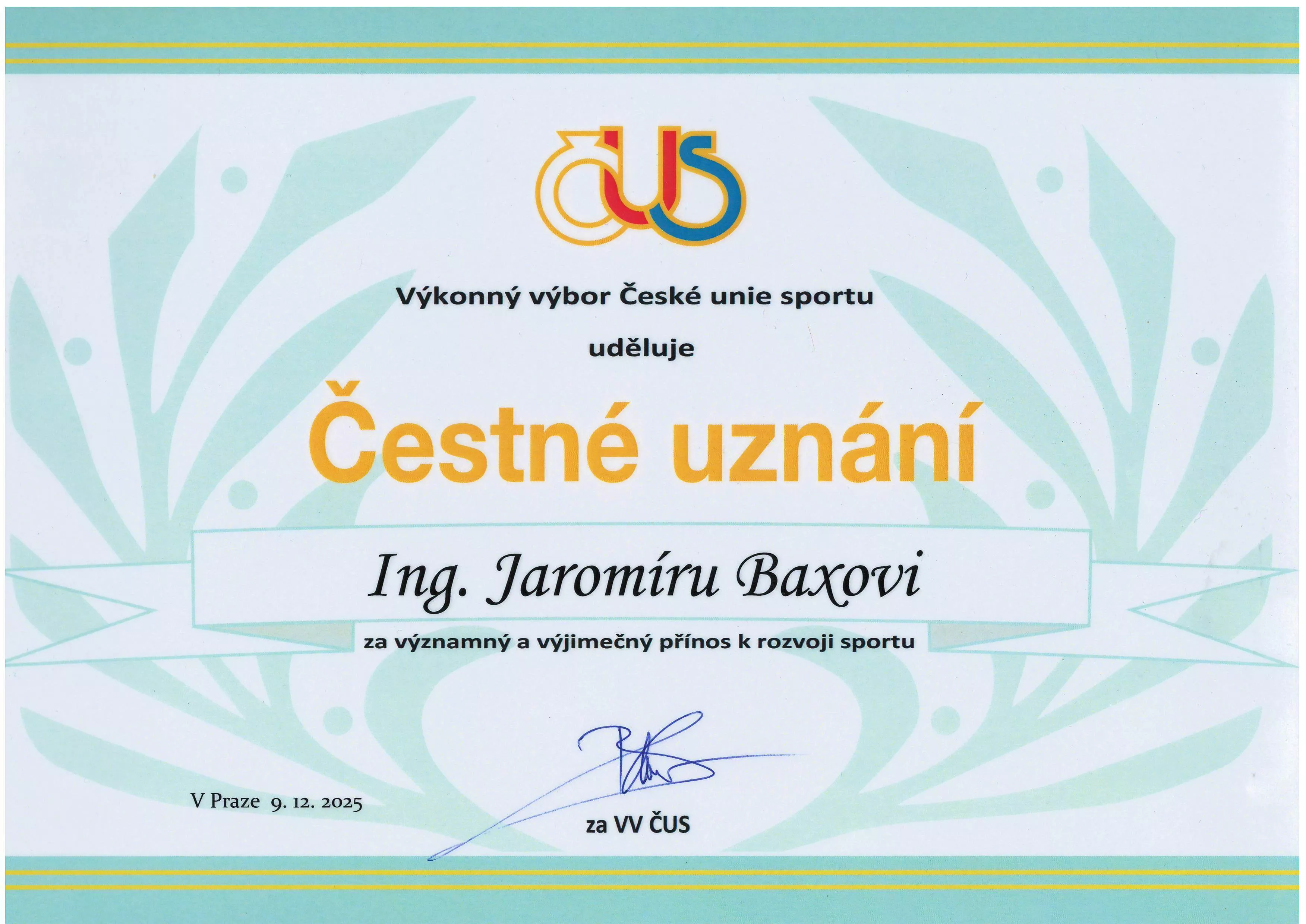 Baxa čestné uznání